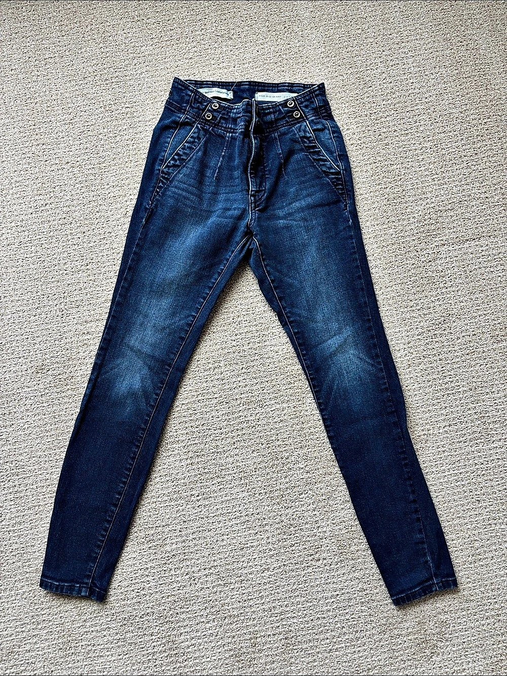 Pilcro The Joey High-Rise Double Waistband Jeans Blue
